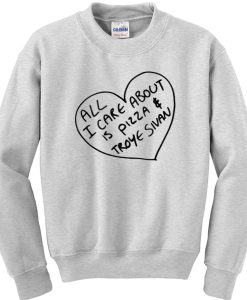 All I care about is pizza and Troye Sivan sweatshirt