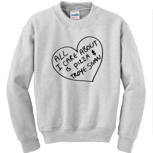 All I care about is pizza and Troye Sivan sweatshirt