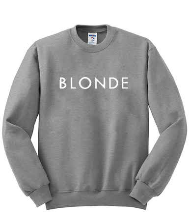 blonde sweatshirt