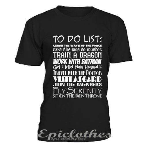 Fandom To do list t-shirt