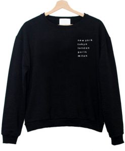 New york tokyo london black sweatshirt