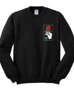 Hand Holding a Rose Printed Sweatshirt