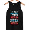 She Wears short skirts tanktop