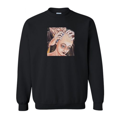 bald head graphic sweatshirt