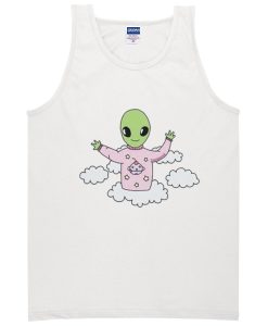 Cute Alien in Clouds Tanktop