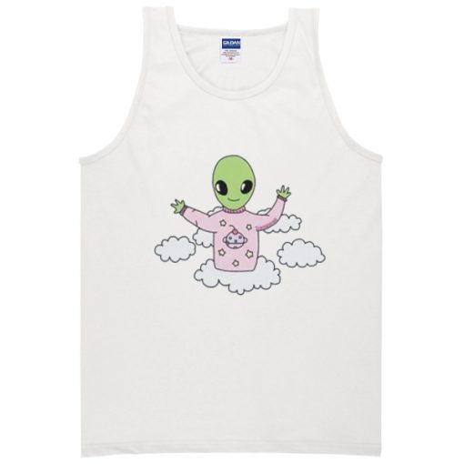 Cute Alien in Clouds Tanktop