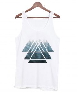 Sacred Geometry Triangles Misty Forest Tank top