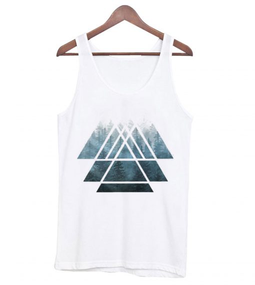 Sacred Geometry Triangles Misty Forest Tank top