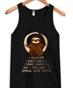 Sloth I Meditate I Burn Candles TankTop