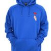 rose hand pocket logo hoodie