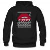 Red Lips Ugly Christmas Holiday Kiss and Japanese Kanji Hoodie