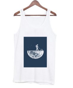 Astronaut Mowing The Moon Tanktop