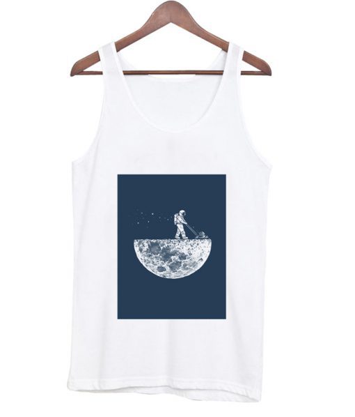 Astronaut Mowing The Moon Tanktop