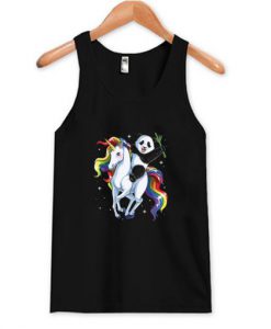 Panda Bear Riding Magical Unicorn Pegasus Tank Top