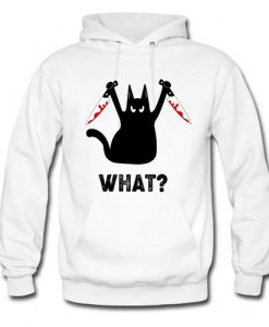 Black Cat and Knife What Hoodie