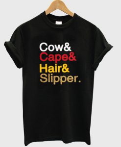 Cow Cape Hair Slipper T Shirt
