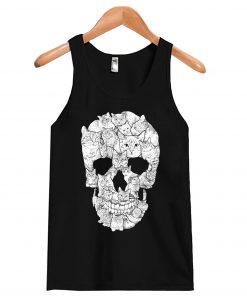 Sketchy Cat Skull Tank top