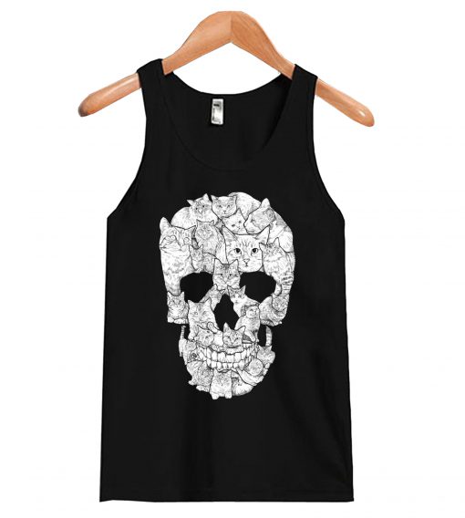Sketchy Cat Skull Tank top