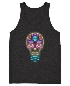 Neon sugar skull lightbulb Tank Top