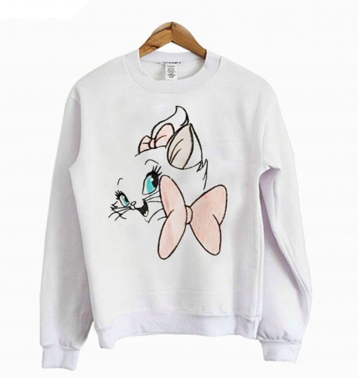 White Round Neck Lace Bow Sweatshirt