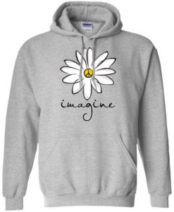 Imagine White Flower Hippie Peace hoodie