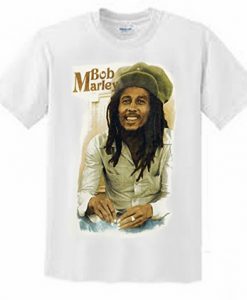 bob marley wearing hat shirt