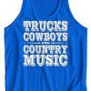 trucks cowboys and country music tanktop