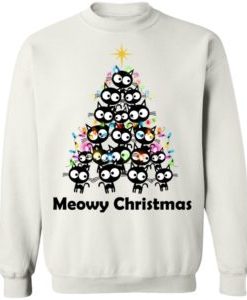Meowy Christmas Tree Crewneck Sweatshirt