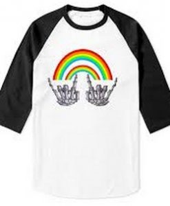 Louis Tomlinson Rainbow skeleton Raglan T Shirt