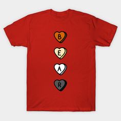Bear Words Inside Hearts T shirt