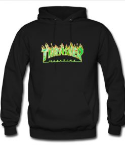 Thrasher Green Flame hoodie