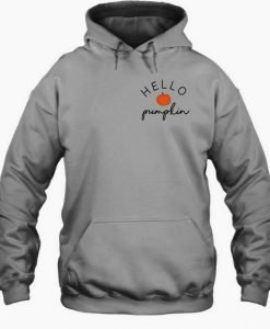 hello pumpkin hoodie grey