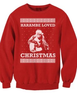 Harambe Loved Christmas RIP Cincinnati Zoo sweatshirt