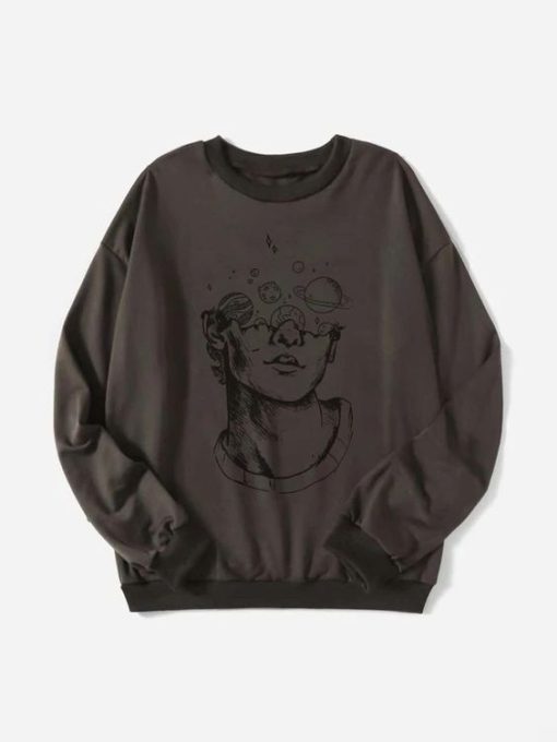 Half Face And Planets Sweatshirt