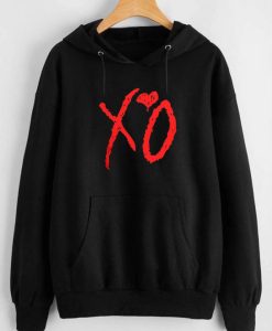 XO Red Print Hoodie