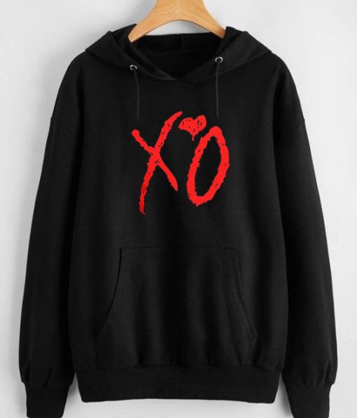 XO Red Print Hoodie
