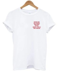 Good Sex No Stress One Boo No Ex Small Circle Big Checks Pocket Print Tee