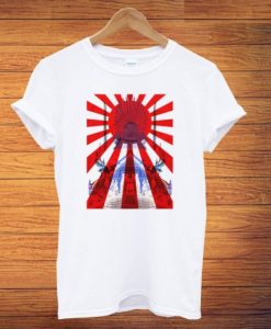 Japan Samurai Spirit Rising Sun Flag Blue Sea T shirts