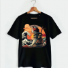 Retro samurai Cat With Wave T-shirt