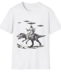 Jesus Riding Dinosaur T Shirt